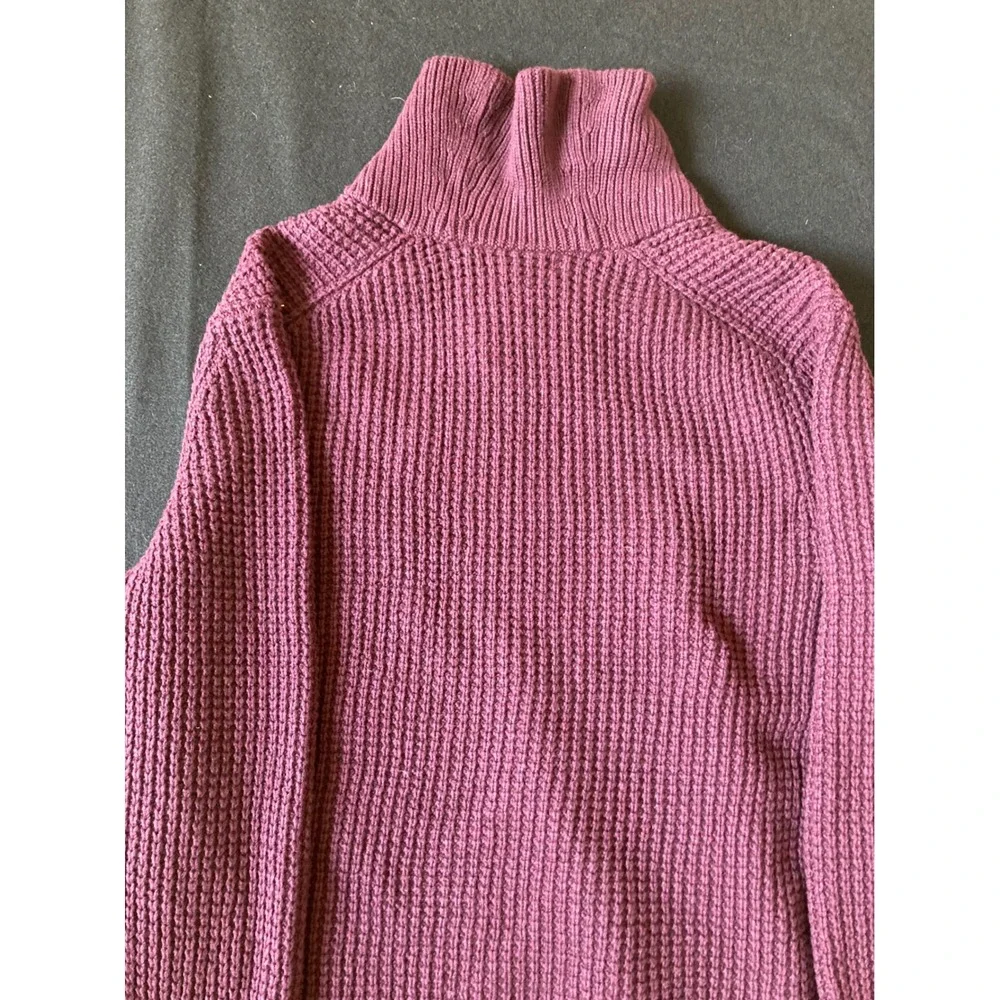 Banana Republic Mens XL Plum Waffle Knit Shawl Collar‎ Button Sweater Wool Mix